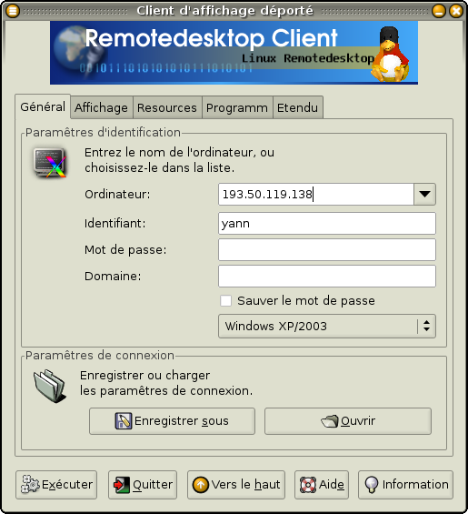 Choix de la machine à connecter Choix de la machine à connecter