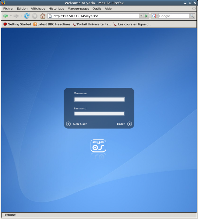 Fenêtre de connexion Fenêtre de connexion